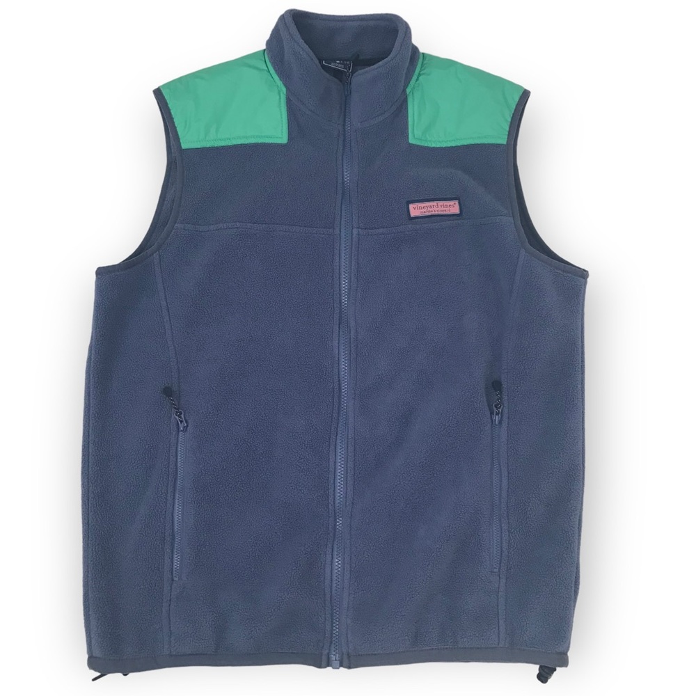 Vineyard Vines Blue & Green Fleece Vest Women’s Size M